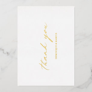 Chic Calligraphy Gold Foil Wedding Danke-Card Folieneinladung