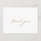 Chic Calligraphy Gold Vielen Dank, Postcard Postkarte (Vorderseite)