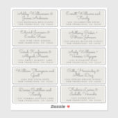 Chic Calligraphy Gray Guest Address Labels (Blatt)