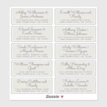 Chic Calligraphy Gray Guest Address Labels