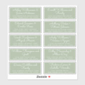 Chic Calligraphy Green Guest Address Labels (Blatt)