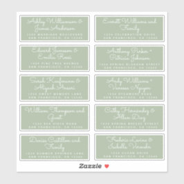 Chic Calligraphy Green Guest Address Labels