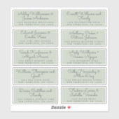 Chic Calligraphy Green Guest Address Labels (Blatt)