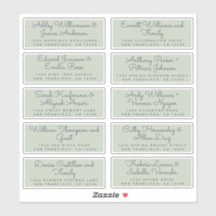 Chic Calligraphy Green Guest Address Labels