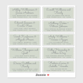 Chic Calligraphy Green Guest Address Labels