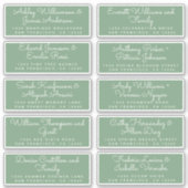 Chic Calligraphy Green Guest Address Labels (Vorderseite)