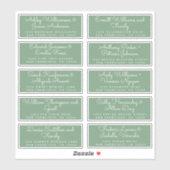 Chic Calligraphy Green Guest Address Labels (Blatt)