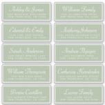 Chic Calligraphy Green Guest Address Labels<br><div class="desc">Einfach zu personalisieren, Namen und Adressen / individuelle Hochzeitsadressen Etikettenaufkleber für Gäste. Diese eleganten, modernen und einfachen Hochzeitsgast-Adressetiketten sind mit ihren Namen in weißer, eleganter Schrift-Kalligraphie und moderner Typografie auf einem laurel-grünen Hintergrund versehen. Fügen Sie einfach Ihre persönlichen Namen und Adresse Ihrer Hochzeitsgäste hinzu. Exklusiv für Sie entworfen von Happy...</div>