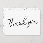 Chic Calligraphy Hand Letter Wedding "Danke" Dankeskarte (Vorne/Hinten)