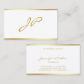Chic Calligraphy Handgeschriebenes Script Gold Mon Visitenkarte (Vorne/Hinten)
