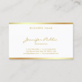 Chic Calligraphy Handgeschriebenes Script Gold Mon Visitenkarte (Rückseite)