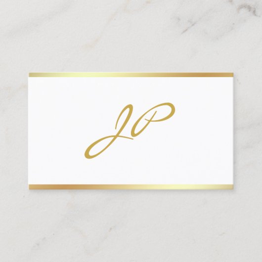 Chic Calligraphy Handgeschriebenes Script Gold Mon Visitenkarte (Vorderseite)