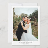 Chic Calligraphy Heart Script Foto Wedding Dankeskarte (Vorderseite)