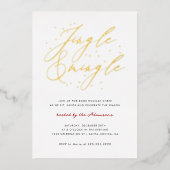 Chic Calligraphy Jingle & Mingle Weihnachtsgebäck  Folieneinladung (Vorderseite)