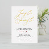 Chic Calligraphy Jingle & Mingle Weihnachtsgebäck  Folieneinladung (Stehend vorne)