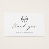 Chic Calligraphy Logo Business Order Insert Card (Vorderseite)
