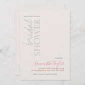 Chic Calligraphy Minimalistische Brautparty Linen Einladung (Vorne/Hinten)