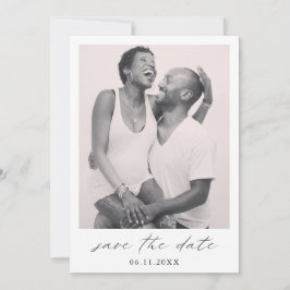 Chic Calligraphy Minimalistisches Foto Elegante Ho Save The Date