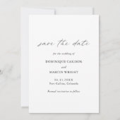 Chic Calligraphy Minimalistisches Foto Elegante Ho Save The Date (Rückseite)
