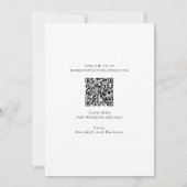 Chic Calligraphy Monogram Black and White Wedding Save The Date (Rückseite)