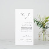 Chic Calligraphy Monogram Wedding Thank You Card  Dankeskarte (Stehend Vorderseite)