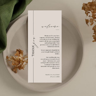 Chic Calligraphy Monogram Wedding Thank You Card  Dankeskarte