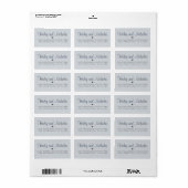 Chic Calligraphy Names Blue Wedding Rücksendeadres Adressaufkleber (Vorne)