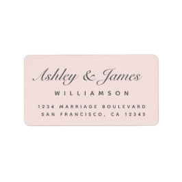 Chic Calligraphy Names Pastel Pink Rücksendeadress Adressaufkleber