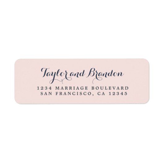 Chic Calligraphy Names Wedding Rücksendeadresse (Vorne)