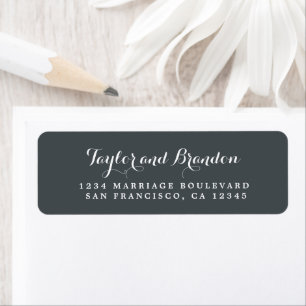 Chic Calligraphy Names Wedding Rücksendeadresse