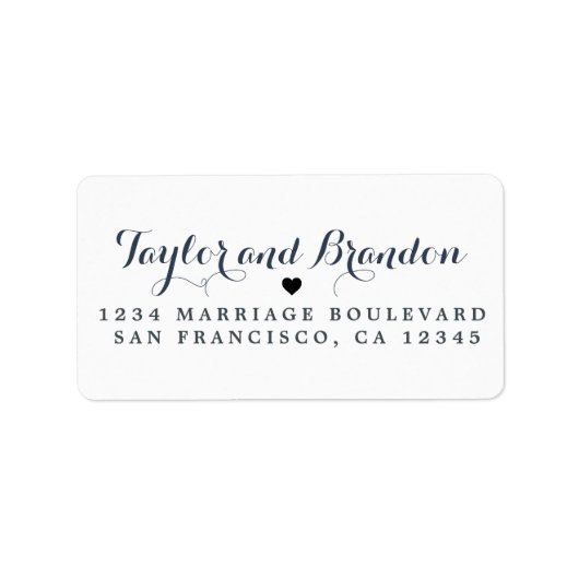 Chic Calligraphy Names Wedding Rücksendeadresse Adressaufkleber (Vorne)