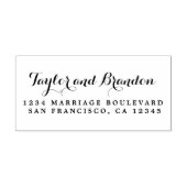 Chic Calligraphy Names Wedding Rücksendeadresse Permastempel (Design)