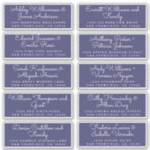 Chic Calligraphy Navy Blue Guest Address Labels (Vorderseite)