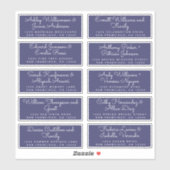 Chic Calligraphy Navy Blue Guest Address Labels (Blatt)