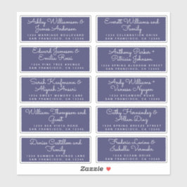 Chic Calligraphy Navy Blue Guest Address Labels