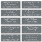Chic Calligraphy Off-Black Guest Address Labels (Vorderseite)
