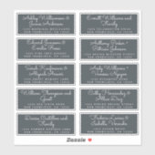 Chic Calligraphy Off-Black Guest Address Labels (Blatt)