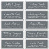 Chic Calligraphy Off-Black Guest Address Labels (Vorderseite)