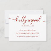 Chic Calligraphy Online Wedding RSVP Card (Vorderseite)