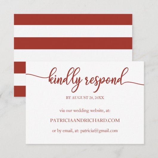 Chic Calligraphy Online Wedding RSVP Card (Vorne/Hinten)