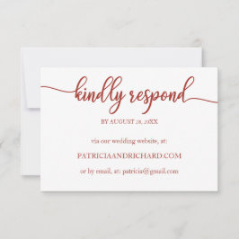Chic Calligraphy Online Wedding RSVP Card Karte