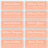 Chic Calligraphy Orange Guest Address Labels (Vorderseite)