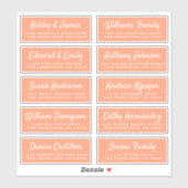 Chic Calligraphy Orange Guest Address Labels (Blatt)