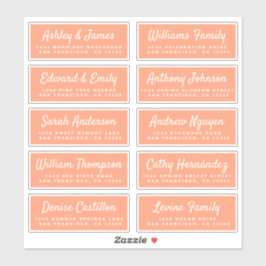 Chic Calligraphy Orange Guest Address Labels