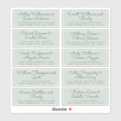 Chic Calligraphy Pastel Green Guest Address Labels (Blatt)