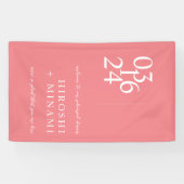 Chic Calligraphy Pink Probe Dinner Willkommen Banner (Horizontal)