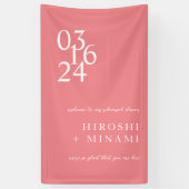 Chic Calligraphy Pink Probe Dinner Willkommen Banner (Vertikal)