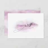 Chic Calligraphy Pink Watercolor Wedding RSVP (Vorne/Hinten)