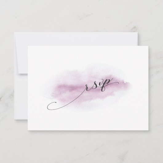 Chic Calligraphy Pink Watercolor Wedding RSVP Karte (Vorderseite)