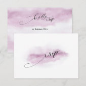 Chic Calligraphy Pink Watercolor Wedding RSVP Karte (Vorne/Hinten)